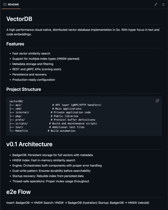 Distributed Vector Database screenshot